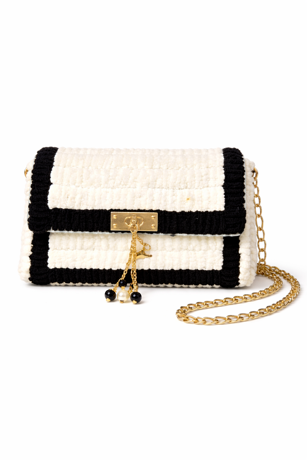 Midnight Pearl Wool Sling Bag